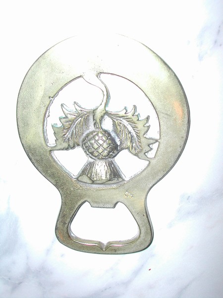 Peerage England Horse Brass Cap Lifter (Bottle Opener) Thistle