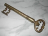Large Brass Skeleton Key Corkscrew / Paperweight Vintage
