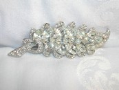Elegant Eisenberg Ice Crystal/Rhinestone Leaf Brooch Signed