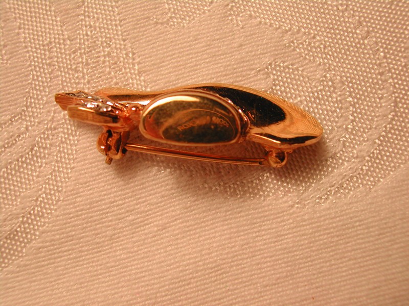 Trifari Rhinestone Gold Tone Hat Pin