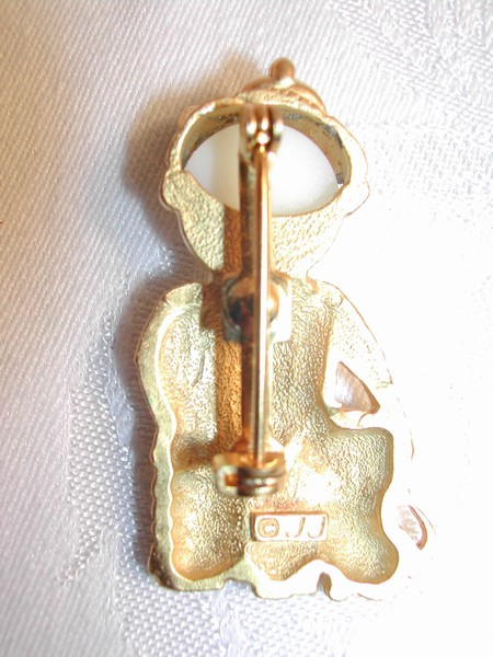 JJ Jonette Jewelry Co. Gold Tone Little Boy & Dog Pin