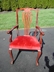 Chippendale Style Mahogany & Red Velvet Chairs