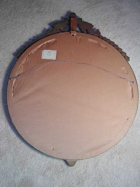 Vintage Oval Wood Frame 18th Century Style Mirror