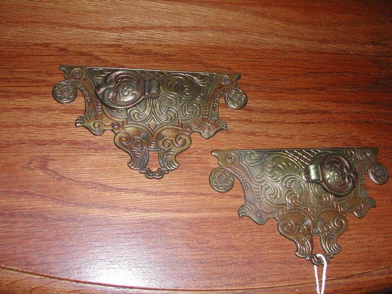 Vintage Art Nouveau/Art Deco English Brass Batwing Drawer Pulls