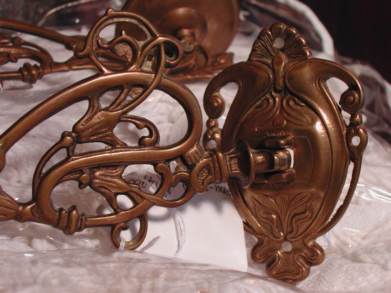Pair of French Bronze Art Nouveau Candle Sconces