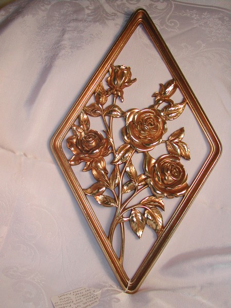 A Set of Syroco Wood Four Season Gold Plaques Vintage