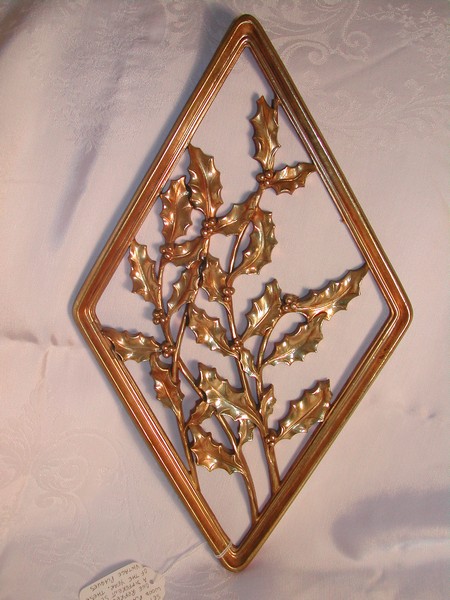 A Set of Syroco Wood Four Season Gold Plaques Vintage