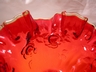 Fenton Colonial Amber-Rose Footed Glass Dish