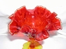 Fenton Colonial Amber-Rose Footed Glass Dish