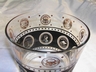 Hazel Atlas Coin Glass Ice Bucket/Glasses Bar Set
