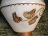 Art Deco Glass Lustre Ware & Enamel Leaf Lamp Shade