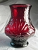 Anchor Hocking Blown Out Ruby Red Rain Flower Glass Vase