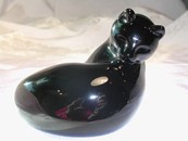 Rare Signed Black Cat Baccarat Crystal Paperweight France