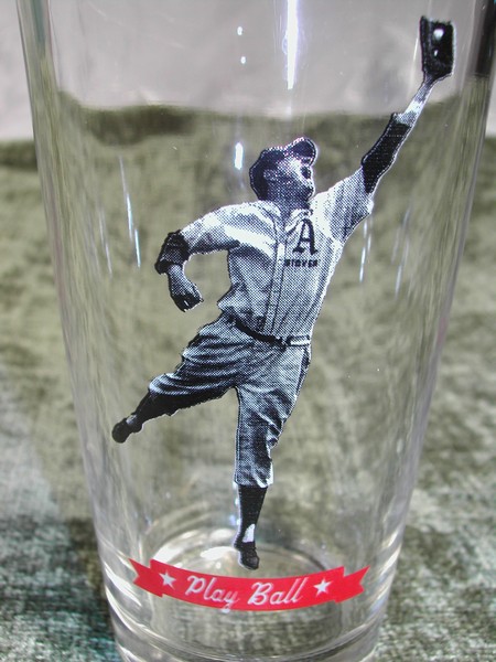 Libbey Oakland A's Stover Beer Glass "Play Ball"