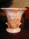 Akro Agate Orange Slag Glass Vase ca. 1930's