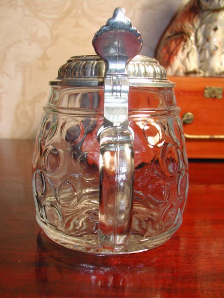 A Handsome Original BMF Bierseidel Thumbprint Glass Stein