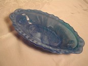 Blue Slag Glass Boyd Glass Co. Pickle Dish