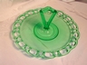 An Old Green Glass Lace Edged Server Deco Handle