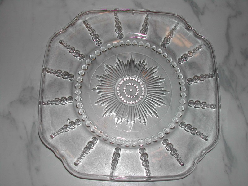 A Pair of Federal Glass Co. Columbia Pattern Square Luncheon Pla