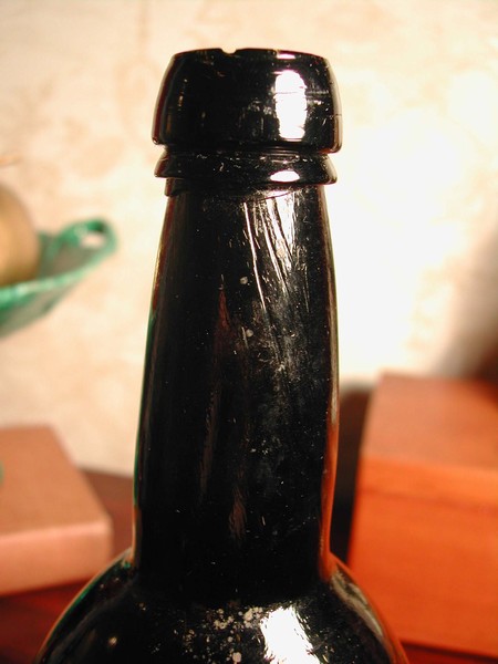 17th Century Brown Slag Beer Bottle Ascension Island