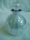 Lustre Art Glass White & Cobalt Blue Perfume Cologne Bottle