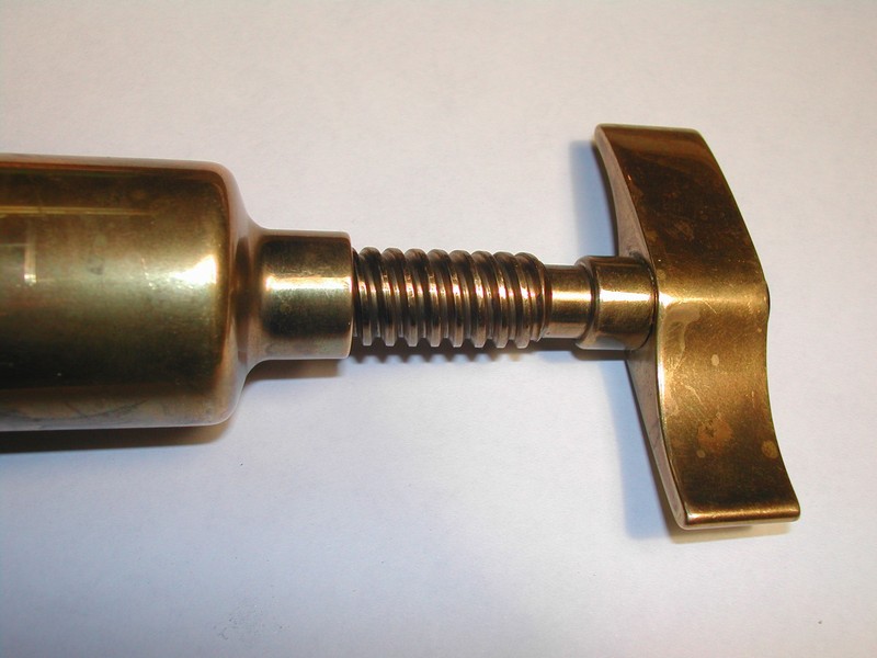 Italian Brass Double Threaded Shaft Telescope Corkscrew