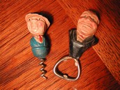 Vintage Pair of Gentlemen Corkscrew & Cap Lifter (Bottle Opener)