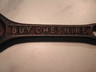 Vintage "BUY CHESHIRE" Cast Iron Cap Lifter (bottle opener) Engl