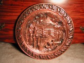 Large Vintage New England Copperplate Wall Plaque Taunton, Mass.