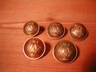 Vintage French Brass Buttons (set of five)