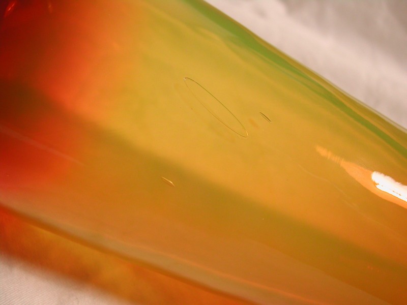 Beautiful Blenko Hand Blown Glass Tangerine “Temple” Vase