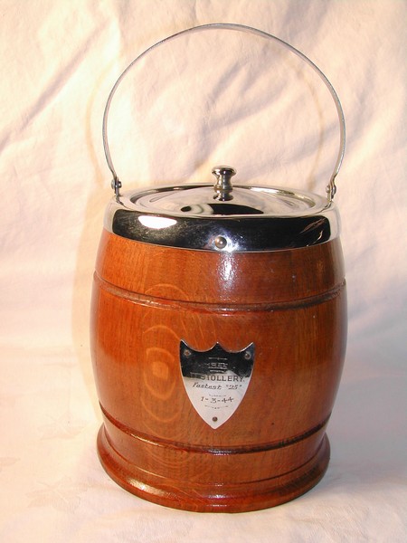 Vintage English Oak Biscuit Barrel