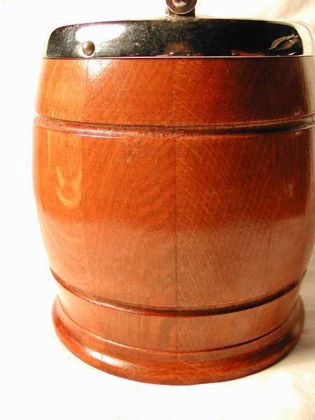 Vintage English Oak Biscuit Barrel