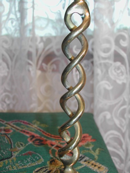 Vintage English Brass Spiral Twist Candlesticks