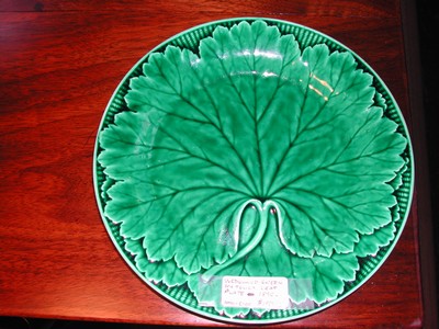 Wedgwood Leaf & Basket Weave Majolica Plate