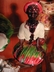 Majolica Humidor Black Americana Boy Watermelon (vintage)