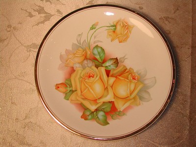 Antique Harker Pottery Co. Roses & Gold Charger