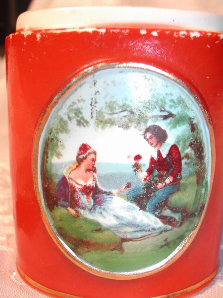 Vintage Romance Goebel Cigarette? Match? Dresser Jar / Lid