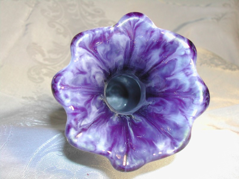 Royal Haeger Ceramic Cobalt Blue & White Marbleized Vase