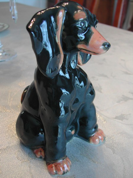 Vintage Ceramic Dachshund Puppy "Halsey Imports 1953"