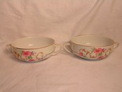 Porcelain Bouillon Cups Czechoslovakia (pair)