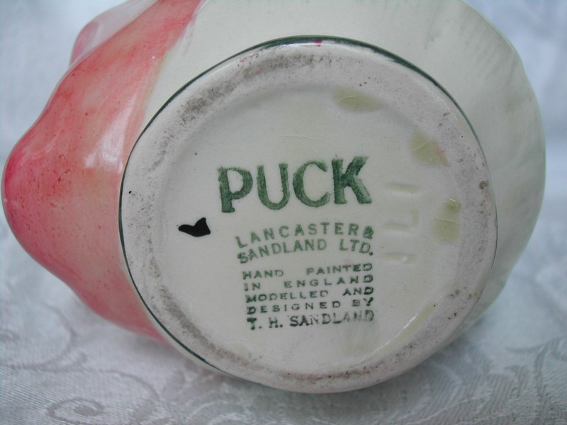 Vintage Lancaster and Sandland Ltd. Puck Character Pitcher