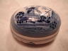 Delft Holland Blue & White Hand Painted Trinket Box Oval