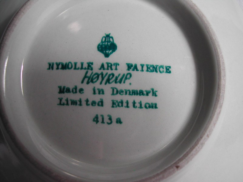 Nymolle Art Faience Hoyrup Pear Shape Pin Dish Denmark