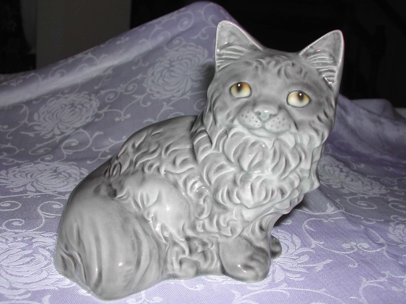 Adorable Goebel Grey Persian Kitten / Cat W. Germany 1949-1990