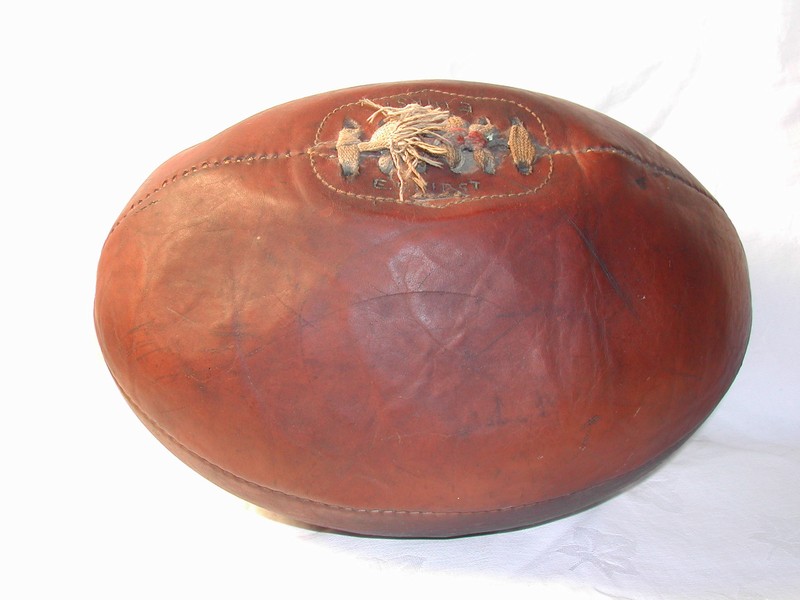 Vintage English Leather Rugby Ball