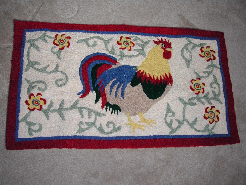 A Charming French Country Style Rooster Rug New