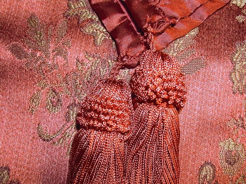 Copper & Bronze Color Silk Style Table Runner Tassles
