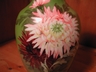 Green Hand Painted Mums Vase