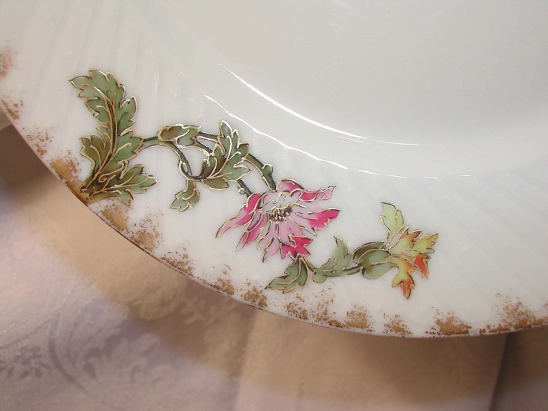 A lovely set of Antique Limoges Wild Flower Plates Jean Pouyat
